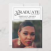 Moderne Graduate Script Foto Graduation Party Ankündigung (Vorderseite)