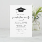 Moderne Graduate Script Foto Graduation Party Einladung (Stehend Vorderseite)