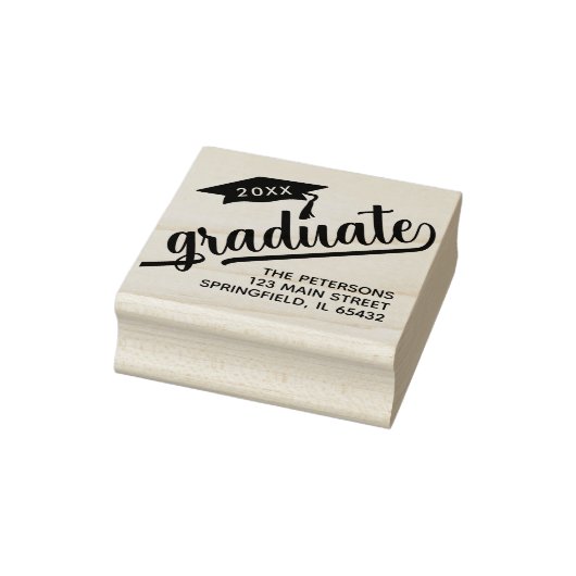 Moderne Graduate Script-Rücksendeadresse Gummistempel (Stempel)