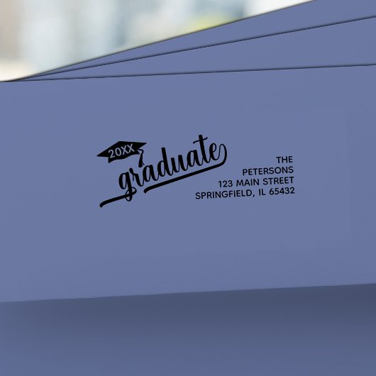 Moderne Graduate Script-Rücksendeadresse Gummistempel