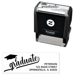 Moderne Graduate Script-Rücksendeadresse Permastempel