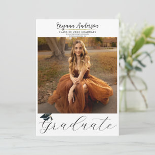 Moderne Graduate Trendy Foto Graduation Cap Einladung