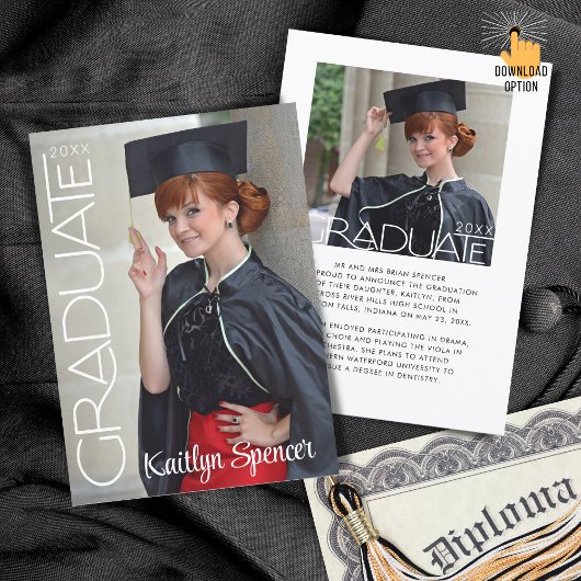 Moderne Graduate Typografie 2 Fotos Abschluss Ankündigung