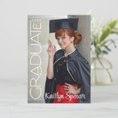 Moderne Graduate Typografie 2 Fotos Abschluss Ankündigung (Stehend Vorderseite)