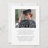 Moderne Graduate Typografie 2 Fotos Abschluss Ankündigung (Rückseite)