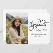 Moderne Graduate Typografie Einladung (Vorne/Hinten)