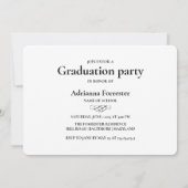 Moderne Graduate Typografie Einladung (Rückseite)