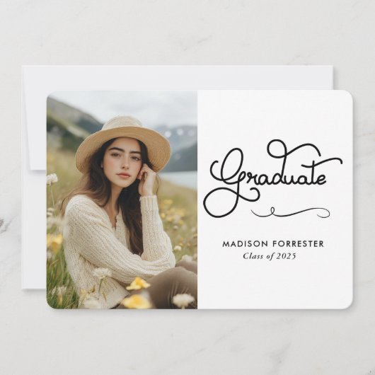 Moderne Graduate Typografie Einladung (Vorderseite)