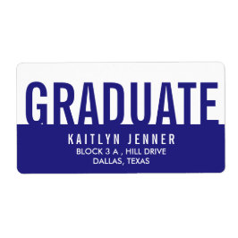 Moderne Graduate Typografie Navy Blau und Weiß