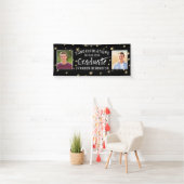 Moderne Graduate Typografy Foto Black Gold Stars Banner (Insitu)