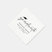 Moderne Graduate White Script Graduation Party Serviette (Ecke)