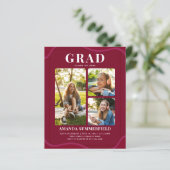 Moderne Graduationspartei Burgund Grad Foto 2025 (Stehend Vorderseite)