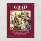 Moderne Graduationspartei Burgund Grad Foto 2025 (Vorderseite)