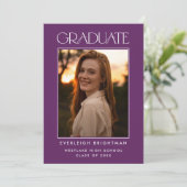 MODERNE GRADUATTYPOGRAFIE FOTO ABSCHLUSS INVITE EINLADUNG (Stehend Vorderseite)