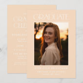 MODERNE GRADUATTYPOGRAFIE FOTO ABSCHLUSS INVITE EINLADUNG (Vorne/Hinten)