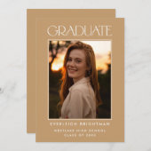 MODERNE GRADUATTYPOGRAFIE FOTO ABSCHLUSS INVITE EINLADUNG (Vorne/Hinten)