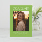 MODERNE GRADUATTYPOGRAFIE FOTO ABSCHLUSS INVITE EINLADUNG (Stehend Vorderseite)