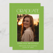 MODERNE GRADUATTYPOGRAFIE FOTO ABSCHLUSS INVITE EINLADUNG (Vorne/Hinten)