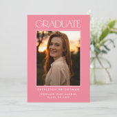 MODERNE GRADUATTYPOGRAFIE FOTO ABSCHLUSS INVITE EINLADUNG (Stehend Vorderseite)