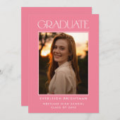 MODERNE GRADUATTYPOGRAFIE FOTO ABSCHLUSS INVITE EINLADUNG (Vorne/Hinten)