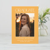 MODERNE GRADUATTYPOGRAFIE FOTO ABSCHLUSS INVITE EINLADUNG (Stehend Vorderseite)