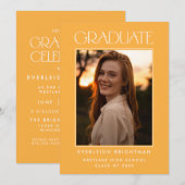 MODERNE GRADUATTYPOGRAFIE FOTO ABSCHLUSS INVITE EINLADUNG (Vorne/Hinten)