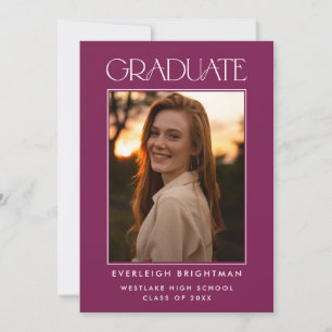 MODERNE GRADUATTYPOGRAFIE FOTO ABSCHLUSS INVITE EINLADUNG