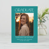 MODERNE GRADUATTYPOGRAFIE FOTO ABSCHLUSS INVITE EINLADUNG (Stehend Vorderseite)