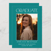 MODERNE GRADUATTYPOGRAFIE FOTO ABSCHLUSS INVITE EINLADUNG (Vorne/Hinten)