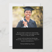 Moderne Graduierte Elegante schwarze Zwei-Foto-Abs Ankündigung (Rückseite)