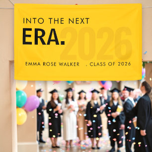 Moderne Graduierten-Ära 2026 Gelbe Typografie-Bann Banner