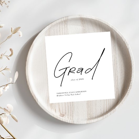 Moderne Graduierten-Skript-Typografie Abschlussfei Serviette