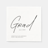Moderne Graduierten-Skript-Typografie Abschlussfei Serviette (Vorderseite)