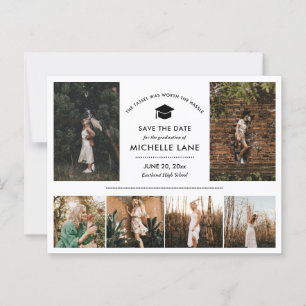 Moderne Graduiertenfotografie Save the Date Postkarte