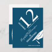 Moderne Graduiertenkap Save the Date Ankündigungspostkarte (Vorne/Hinten)