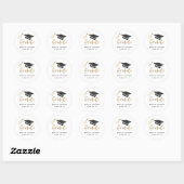 Moderne Graduiertenkappen und Tassel Gold Foil Runder Aufkleber (Blatt)