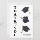 Moderne Graduiertenkarte Danke Karte (Vorderseite)