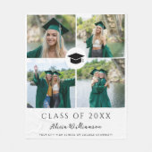 Moderne Graduiertenklasse Foto Collage Class of Ab Fleecedecke (Vorderseite)