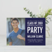 Moderne Graduiertenpartei von Weiß Einladung (Stehend Vorderseite)