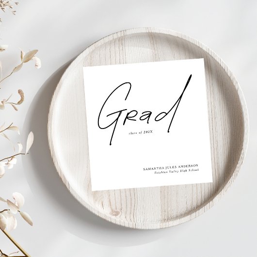 Moderne Graduiertenscript-Typografie Abschlussfeie Serviette