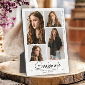 Moderne Graduierungspartei 4 Foto Collage Script Fotoplatte