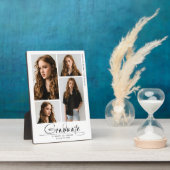 Moderne Graduierungspartei 4 Foto Collage Script Fotoplatte (Seite)