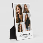 Moderne Graduierungspartei 4 Foto Collage Script Fotoplatte (Seite)