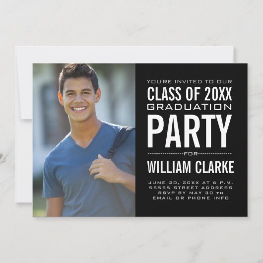 Moderne Graduierungspartei Einladung (Vorderseite)