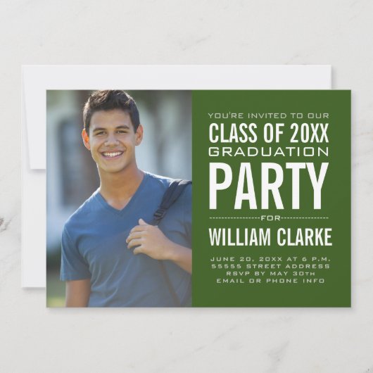 Moderne Graduierungspartei Einladung (Vorderseite)