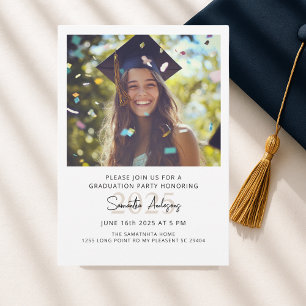 Moderne Graduierungspartei Einladung mit Foto