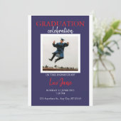 Moderne Graduierungspartei Einladung mit Foto (Stehend Vorderseite)