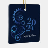 Moderne Graduierungspartei für Blaue Mechanik Keramikornament (Rechts)