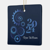 Moderne Graduierungspartei für Blaue Mechanik Keramikornament (Links)