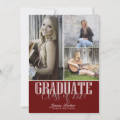 Moderne Graduierungspartei für das Rote Foto Einladung (Rückseite)